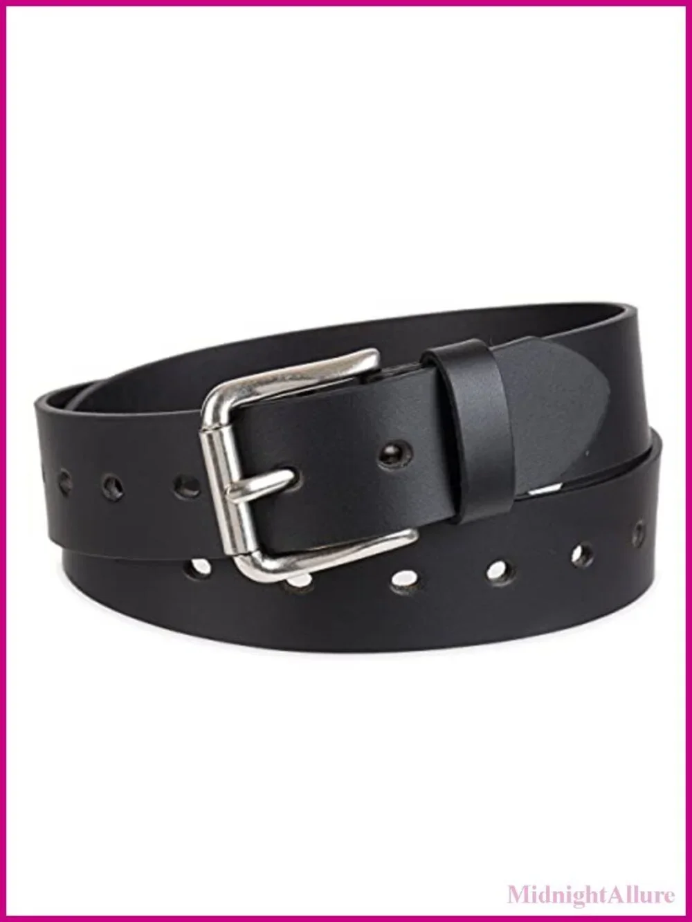 Fully Adjustable Perforated Casual Jean Workwear Belt Roller Bar Buckle